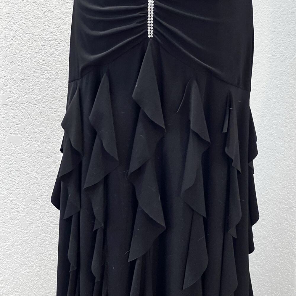 Scott McClintock USA Women's Size 10 Black Mermaid Maxi Evening Gown Rhinestones - Picture 5 of 16